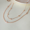 Multilayer Dramatic Rose Gold Plated Sterling Silver Chain Necklace
