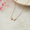 You & Me Heart Rose Gold Plated Sterling Silver Chain Necklace