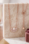 Victorian Pearl Rose Gold Plated Sterling Silver Chain Necklace
