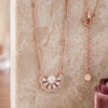 Victorian Pearl Rose Gold Plated Sterling Silver Chain Necklace