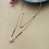 Sparkling Solitaire Multilayer Rose Gold Plated Sterling Silver Mangalsutra Necklace