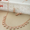 Charming Leaves Rose Gold Plated Sterling Silver Necklace Set
