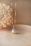Pearl Enclosed Flower Sterling Silver Pendant