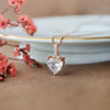 Lovable Heart Solitaire Rose Gold Plated Sterling Silver Pendant