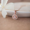 Circular Floret Rose Gold Plated Sterling Silver Pendant