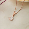 Trillion Sparkle Triangular Rose Gold Plated Sterling Silver Pendant