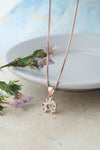 Channel Sparkle Circle Rose Gold Plated Sparkle Sterling Silver Pendant