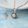 Black Halo Evil Eye Rose Gold Plated Sparkle Sterling Silver Pendant