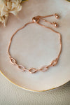 Link Them Up Rose Gold Plated Sterling Silver Pull Chain Adjustable Bracelet