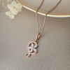 Swirling Flower Rose Gold Plated Sterling Silver Pendant