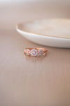 Flower Clusters Trail Rose Gold Plated Sterling Silver Delicate Ring