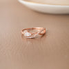 Swirl With A Solitaire Bling Rose Gold Plated Sterling Silver Ring
