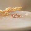 Two Line Solitaire Rose Gold Plated Sterling Silver Adjustable Ring