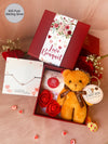 Romantic Love Bouquet Valentine Gift Box with Silver Bracelet