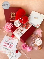 Blooming Love Valentine Gift Hamper Solitaire Heart Silver Ring