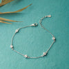 Solitaire Station Sterling Silver Chain Bracelet