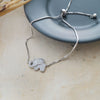 Lucky Elephant Sterling Silver Adjustable Bracelet