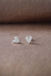 8 bit Heart Rose Gold Plated Sterling Silver Earrings