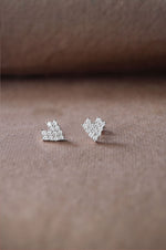 8 bit Heart Rose Gold Plated Sterling Silver Earrings