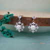 Victorian Ornate Pearl Sterling Silver Drop Earrings