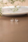 Star & Moon Rose Gold Plated Sterling Silver Stud Earrings