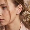 Sparkly Square Sterling Silver Second Stud Earrings