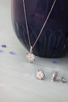 Snow Flake Sterling Silver Pendant Set