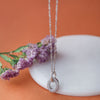Oval Charm Sterling Silver Chain Necklace