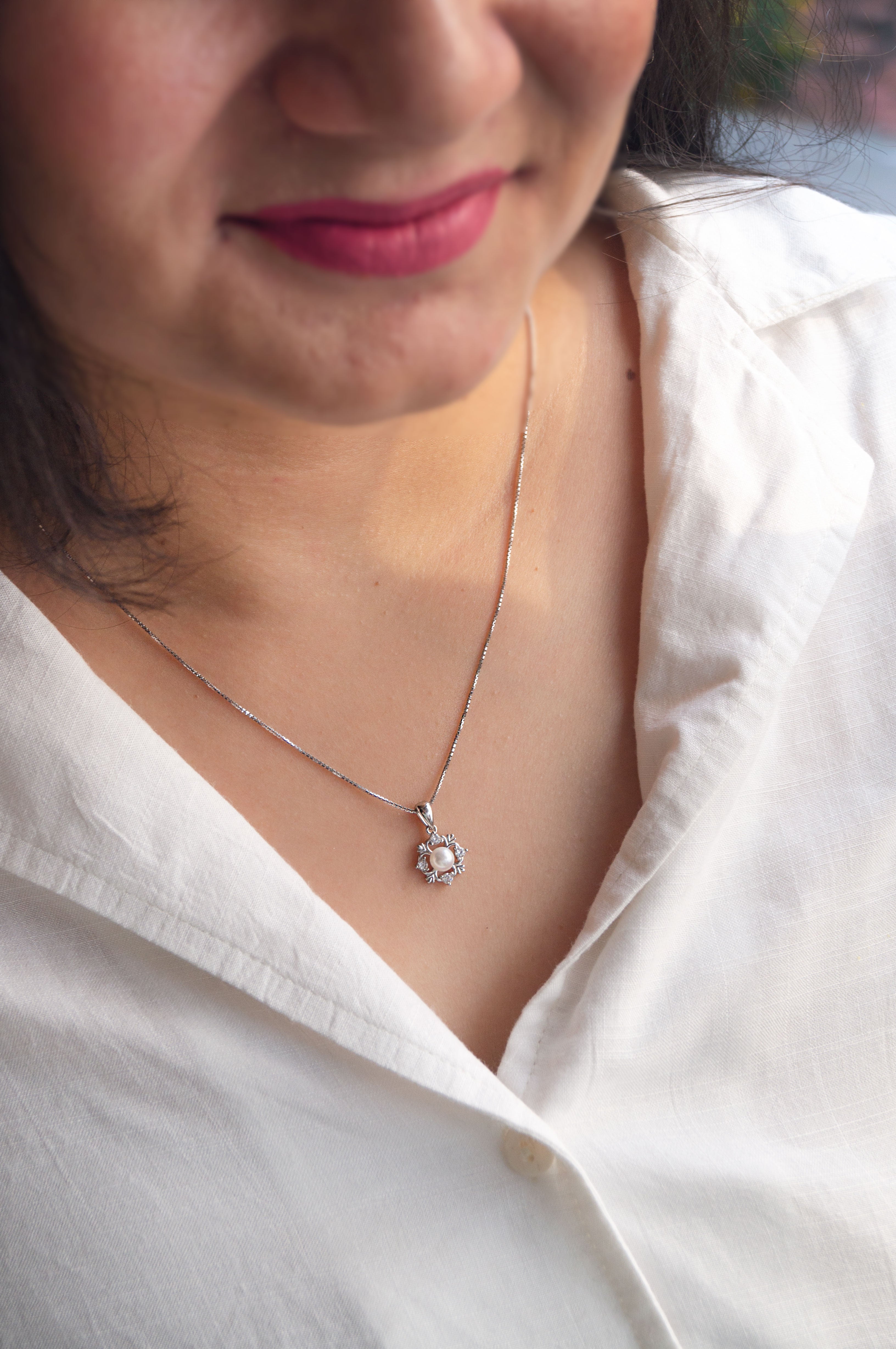 Small Drop Necklace | Sterling Silver Chain | Camillette