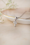 Minimal Shimmer Sterling Silver Cross Pendant With Chain