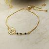 Floral Beauty Gold Plated Sterling Silver Adjustable Mangalsutra Bracelet