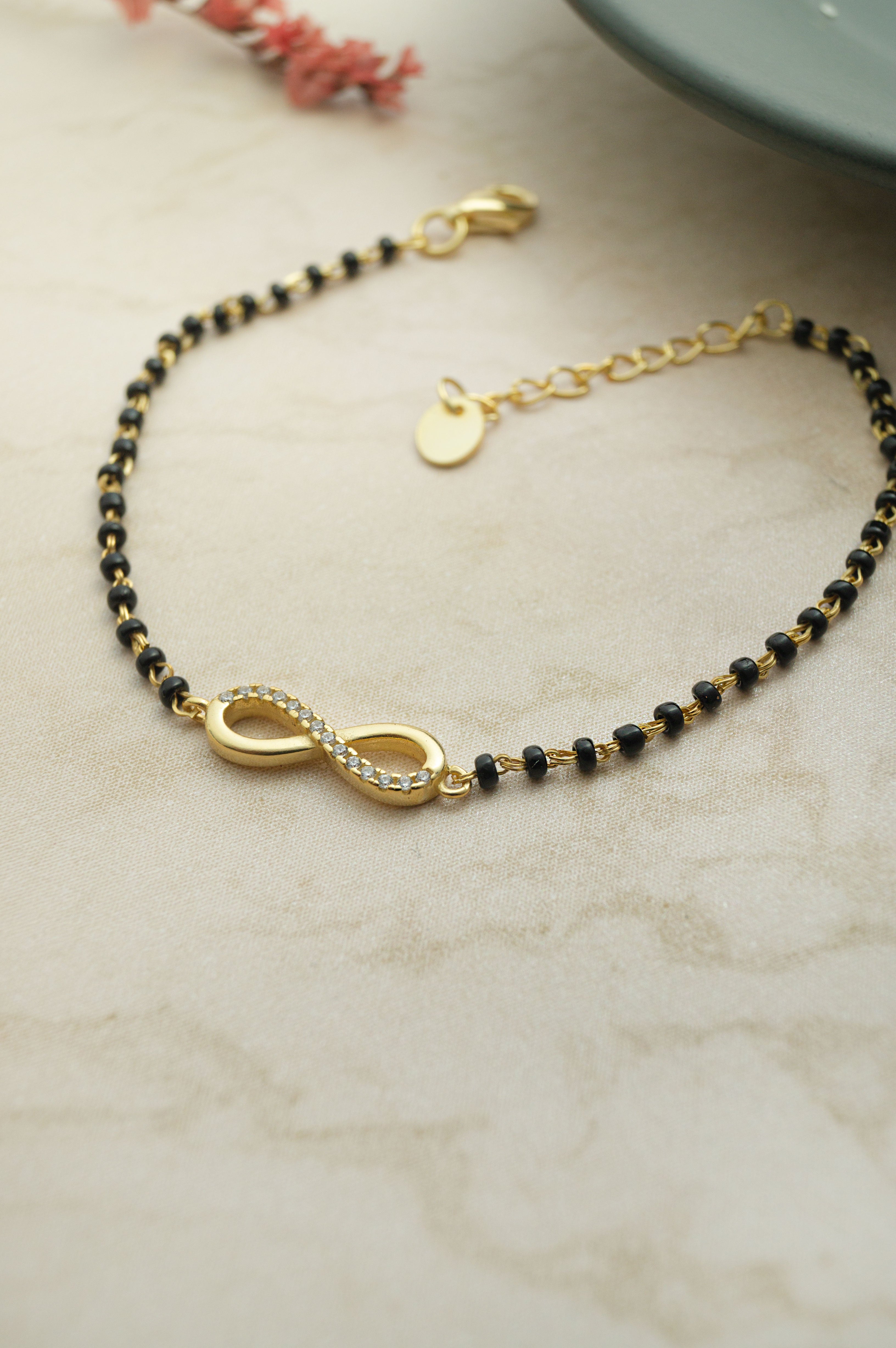 Buy Together Till Infinity Gold Plated Sterling Silver Mangalsutra Bracelet by Mannash Jewellery