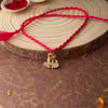 Divine Ganesha Gold Plated Sterling Silver Charm Rakhi