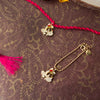 Divine Ganesha Gold Plated Sterling Silver Rakhi With Lumba Combo