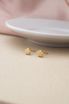 Happy Flower Gold Plated Sterling Silver Stud Earrings