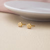 Happy Flower Gold Plated Sterling Silver Stud Earrings