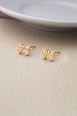 Cutie Bow Gold Plated Sterling Silver Stud Earrings