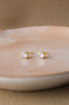 Classic Prong Solitaire Gold Plated Sterling Silver Stud Earrings