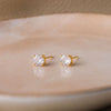 Classic Prong Solitaire Gold Plated Sterling Silver Stud Earrings