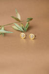 Pretty Cluster Gold Plated Sterling Silver Stud Earrings