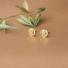 Pretty Cluster Gold Plated Sterling Silver Stud Earrings