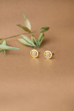 Pretty Cluster Gold Plated Sterling Silver Stud Earrings