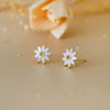Sunflower Gold Plated Sterling Silver Stud Earrings