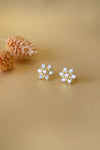 Floral Nakshatra Gold Plated Sterling Silver Stud Earrings