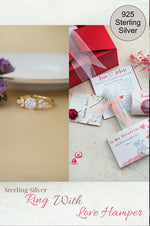 Ornate Solitaire Gold Plated Sterling Silver Adjustable Ring Love Hamper ❤️