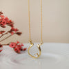 Horse Shoe Shine Gold Plated Sterling Silver Chain Necklace