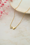 You & Me Heart Gold Plated Sterling Silver Chain Necklace