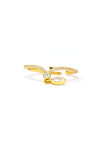 Elegantly Charming Gold Plated Sterling Silver Adjustable Ring