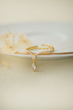 Elegantly Charming Rose Gold Plated Sterling Silver Adjustable Ring