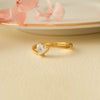 Heart Solitaire Gold Plated Sterling Silver Adjustable Ring
